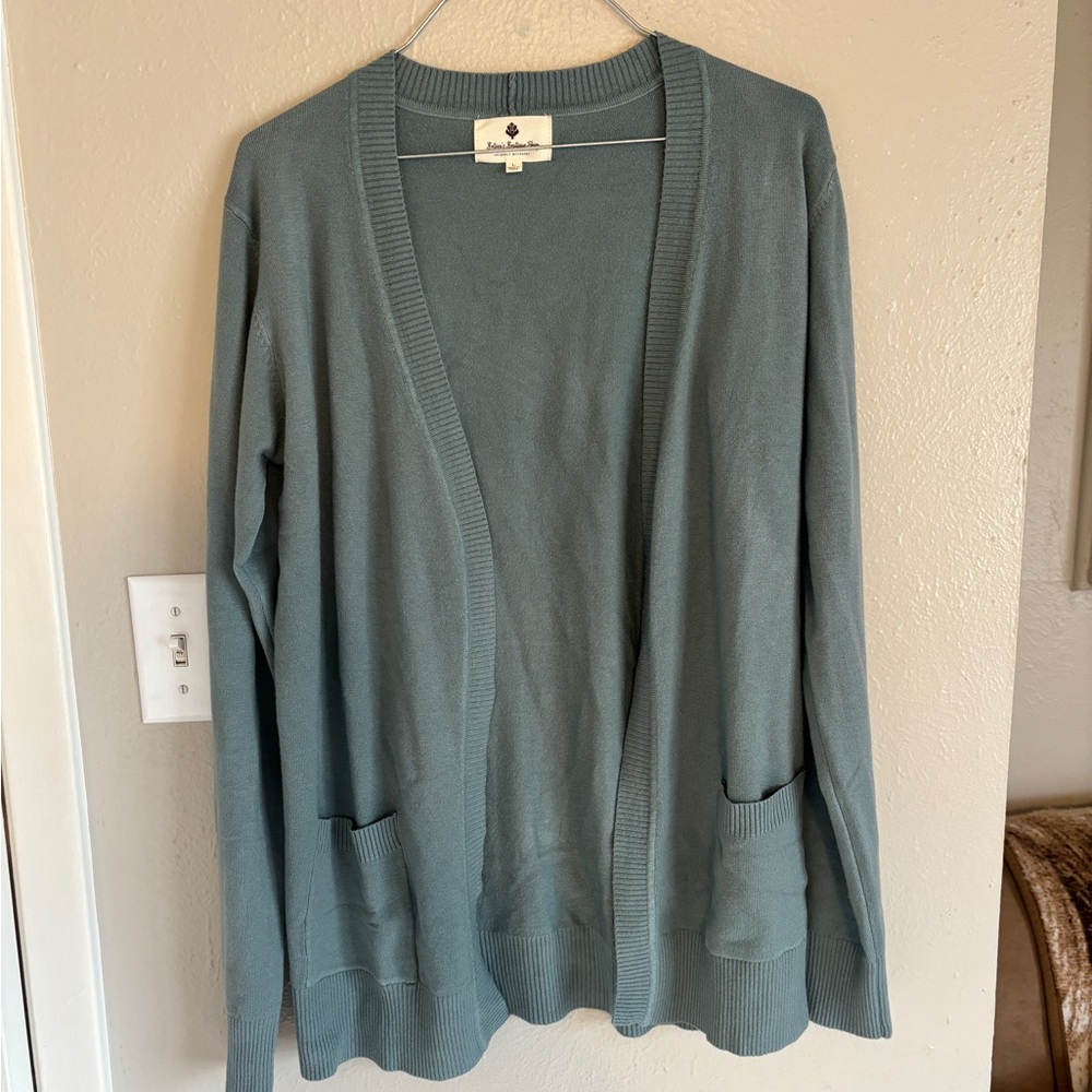 Women's Dusty Teal Cardigan Sweater